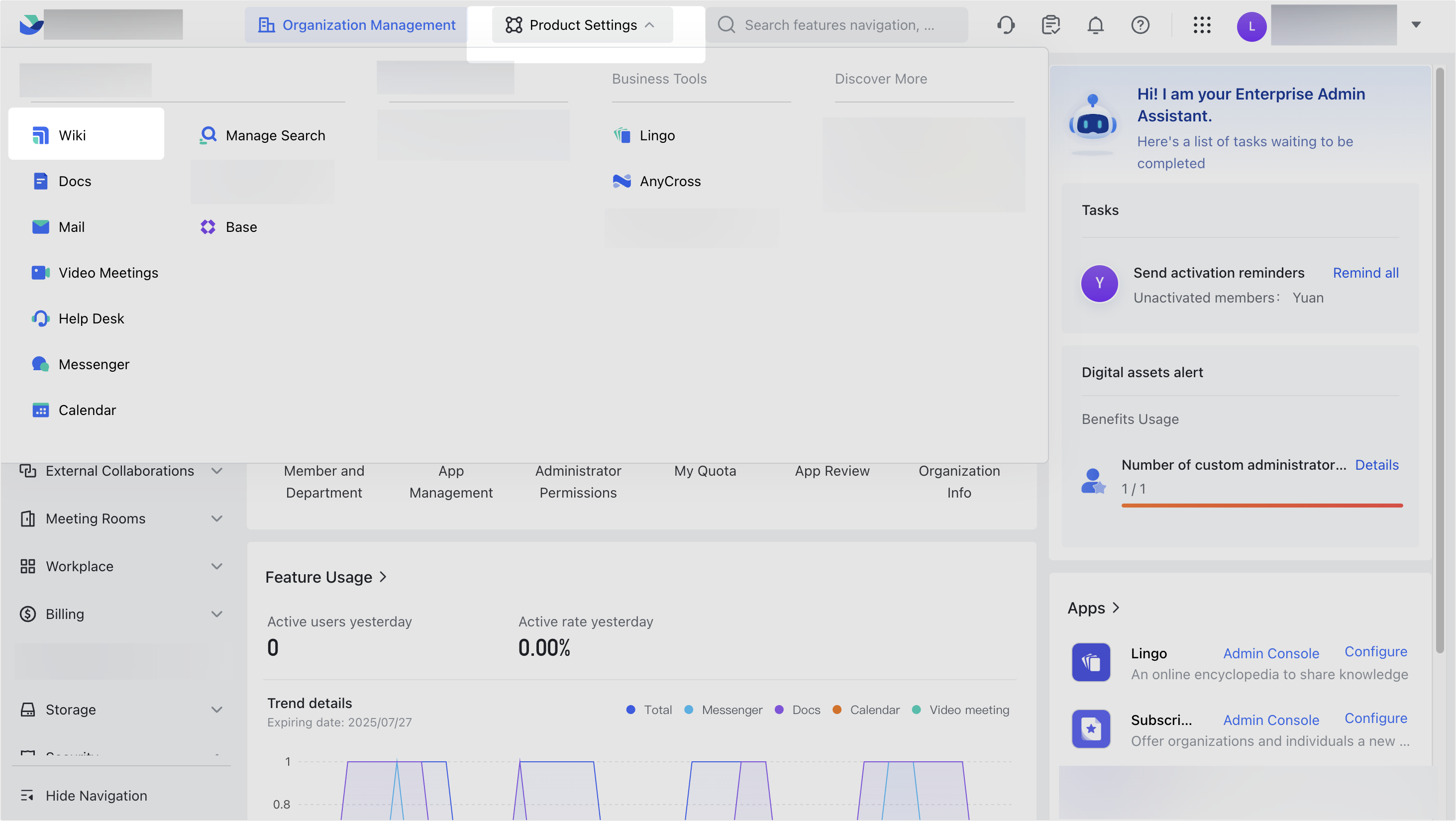 Delete and restore wiki spaces
