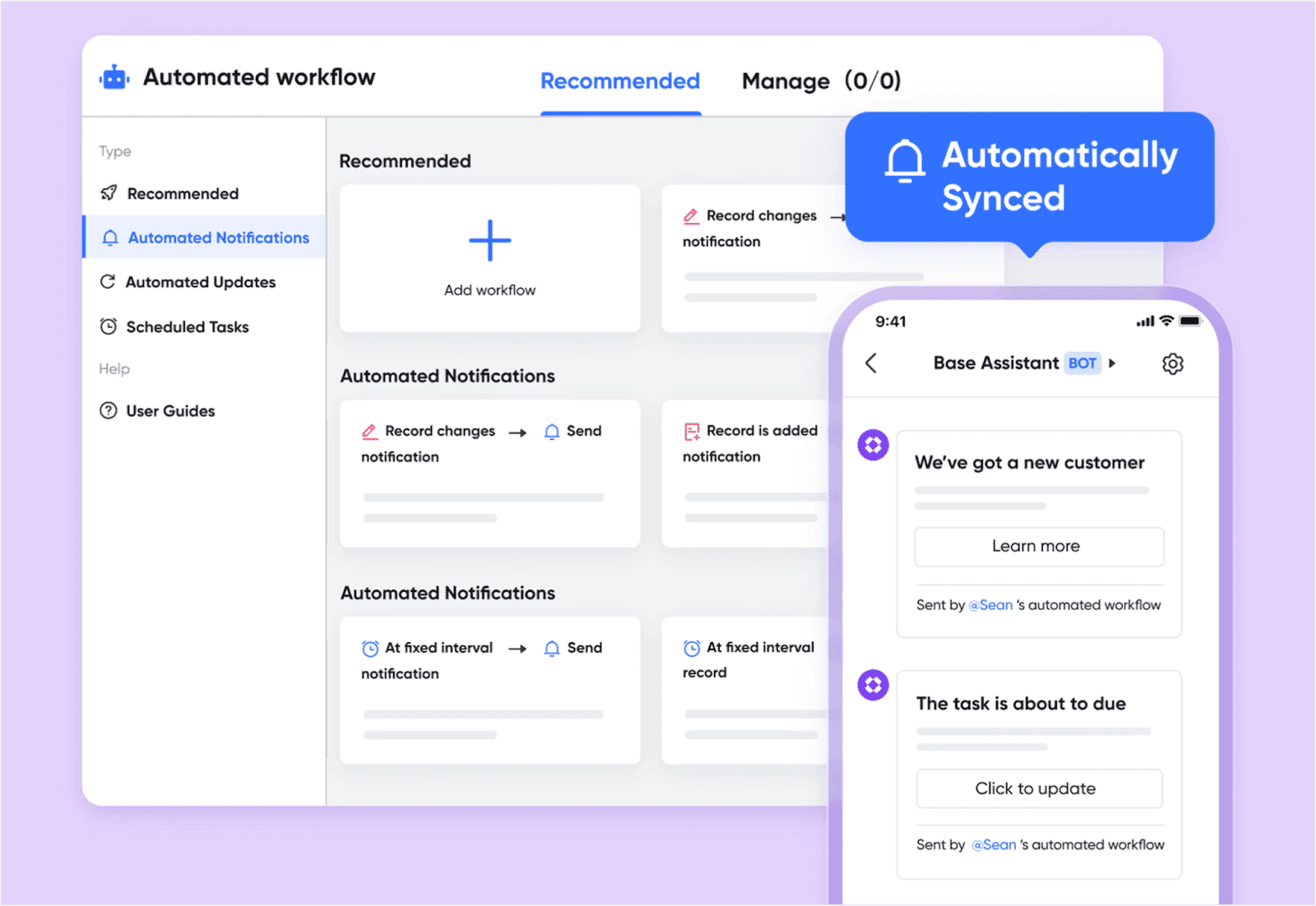 Combining automated workflows and robotic process automation in Lark Base