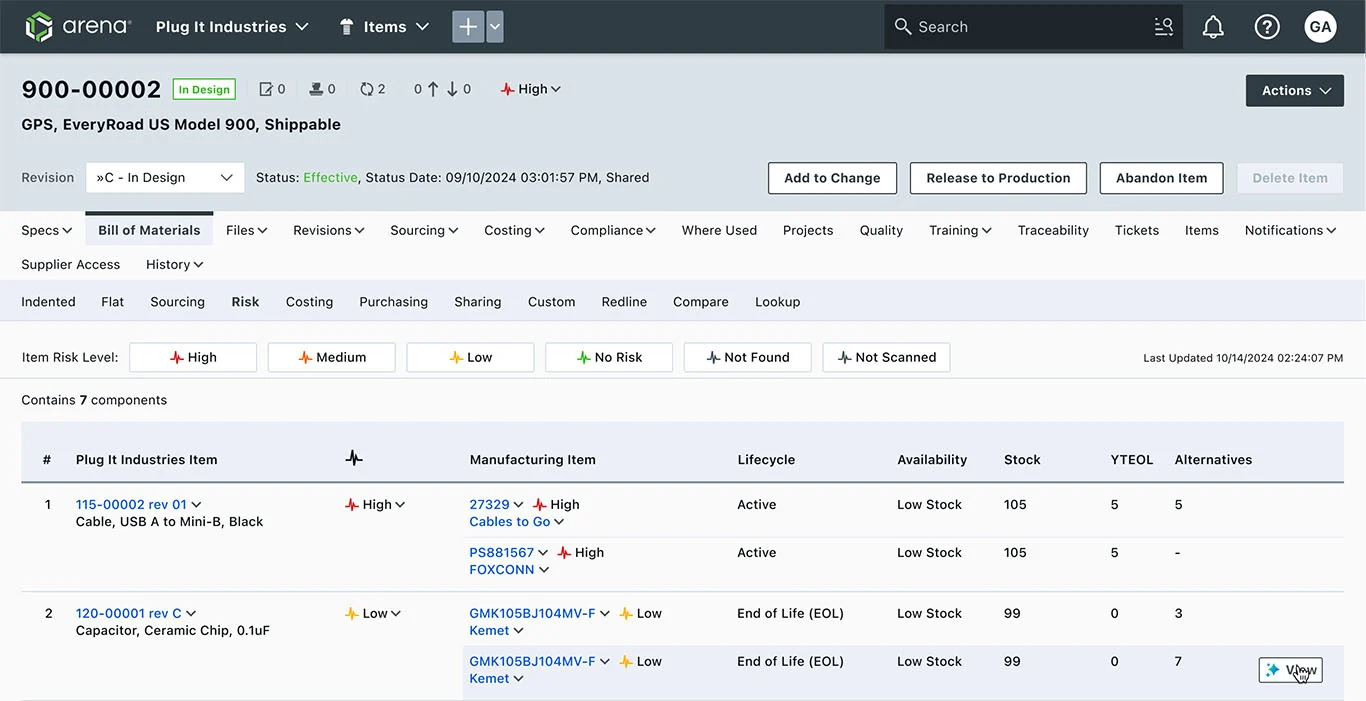 Arena PLM product lifecycle management software