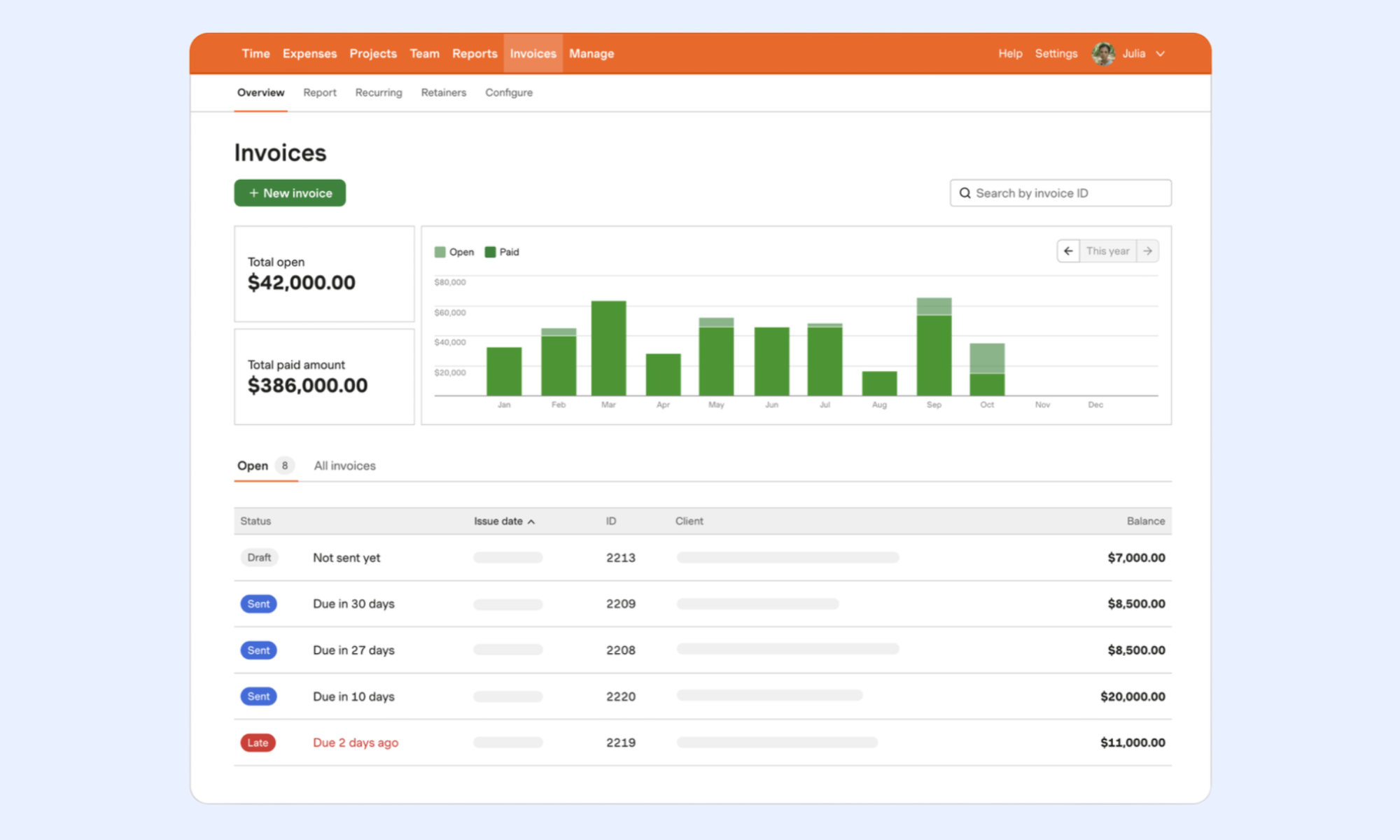 Harvest time tracking and invoicing software