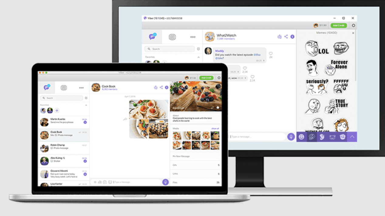 Interface of Viber