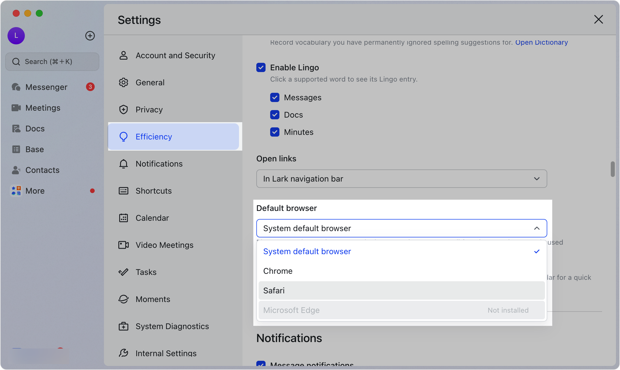 Set your default browser