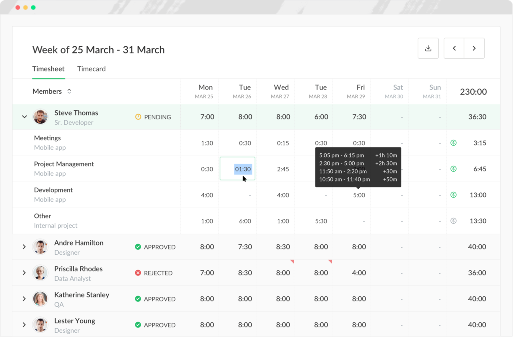 Everhour for transparent time tracking for teams