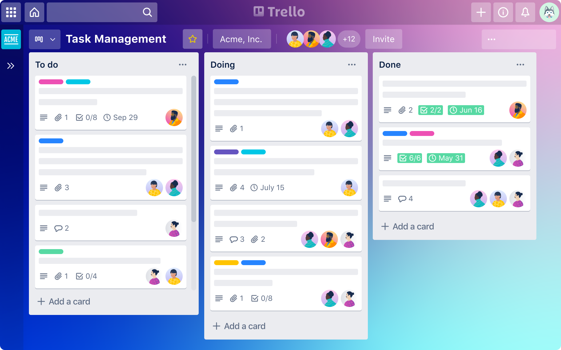 Trello task tracking
