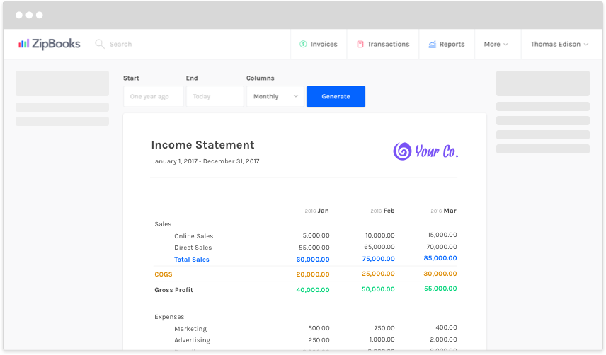 Affordable cloud accounting software interface