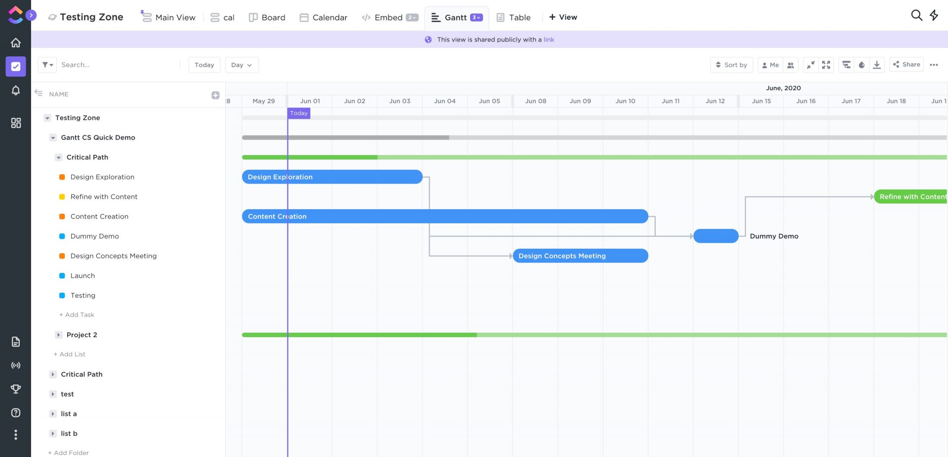 clickup Gantt chart template