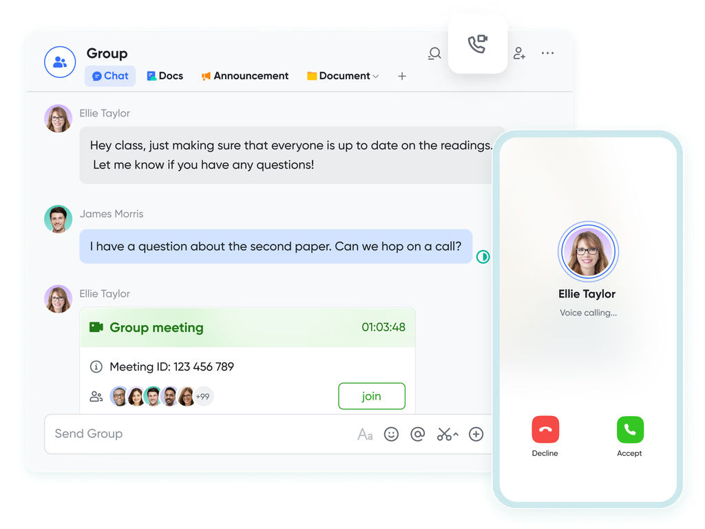 Real-time collaboration and automated status updates using Lark Group Chats and Bots