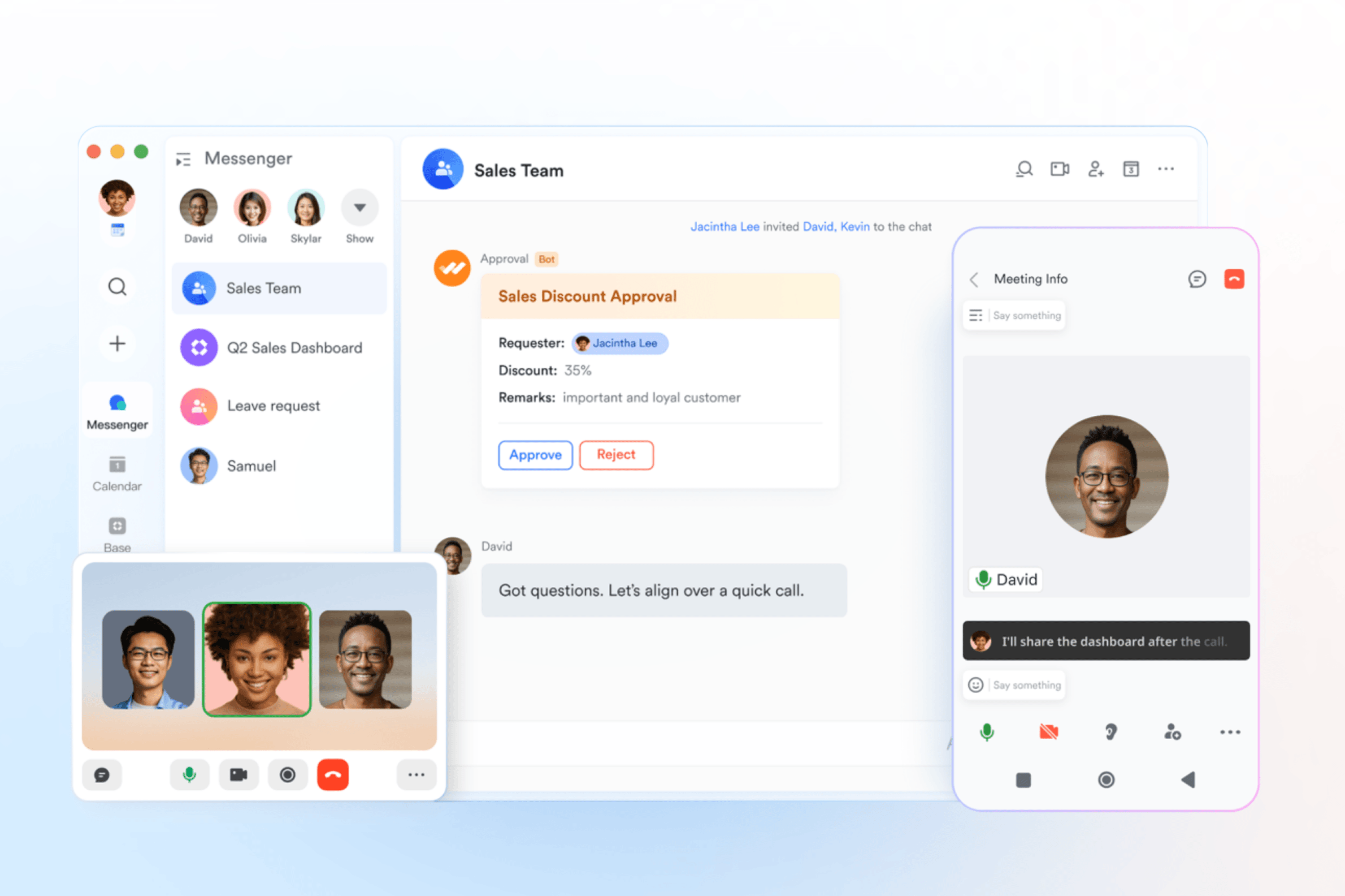 Collaborated on meetings, chat, and docs in one workspace