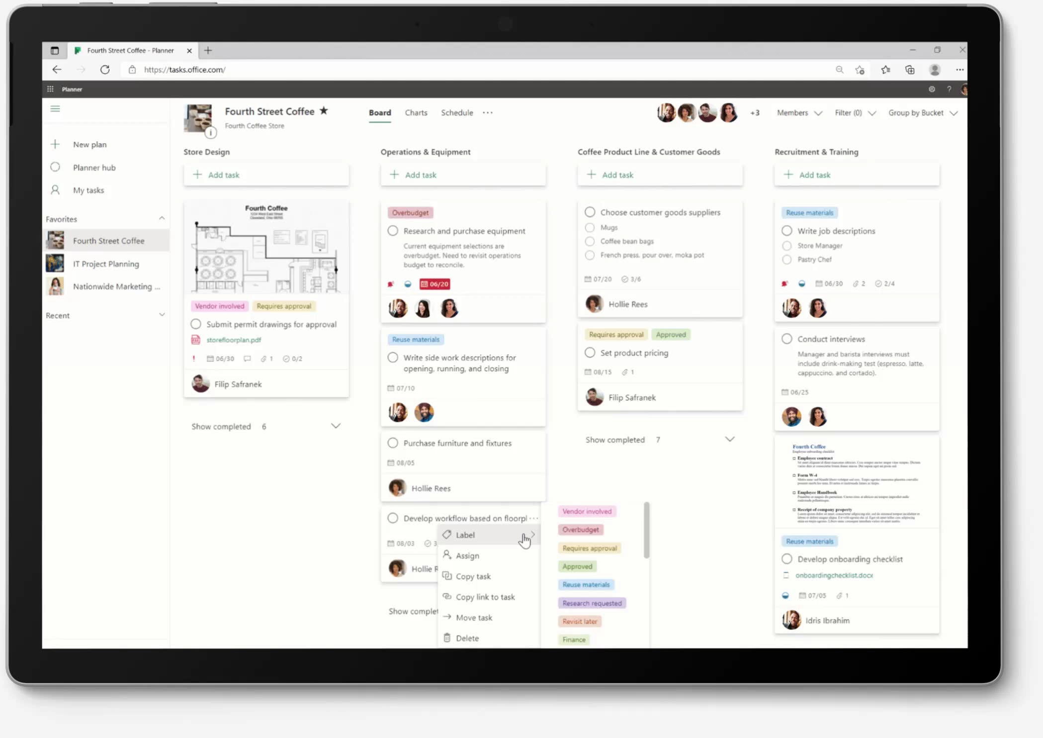 Microsoft Planner for team task & work tracker