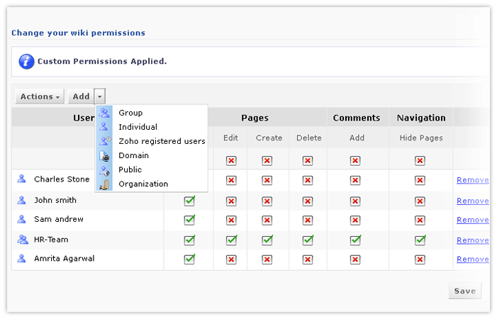 Zoho Wiki: Simple documentation for small teams