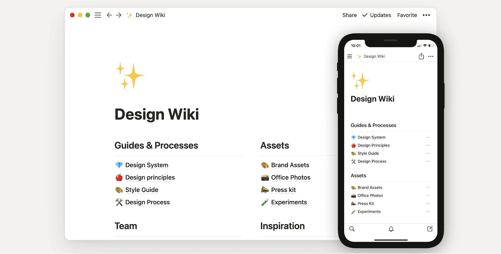 Design wiki in Notion