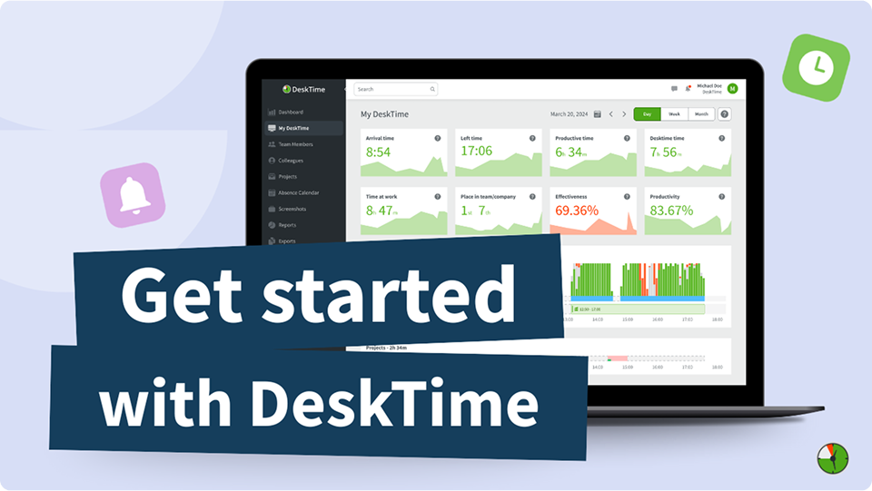 DeskTime: Automatic background time tracker
