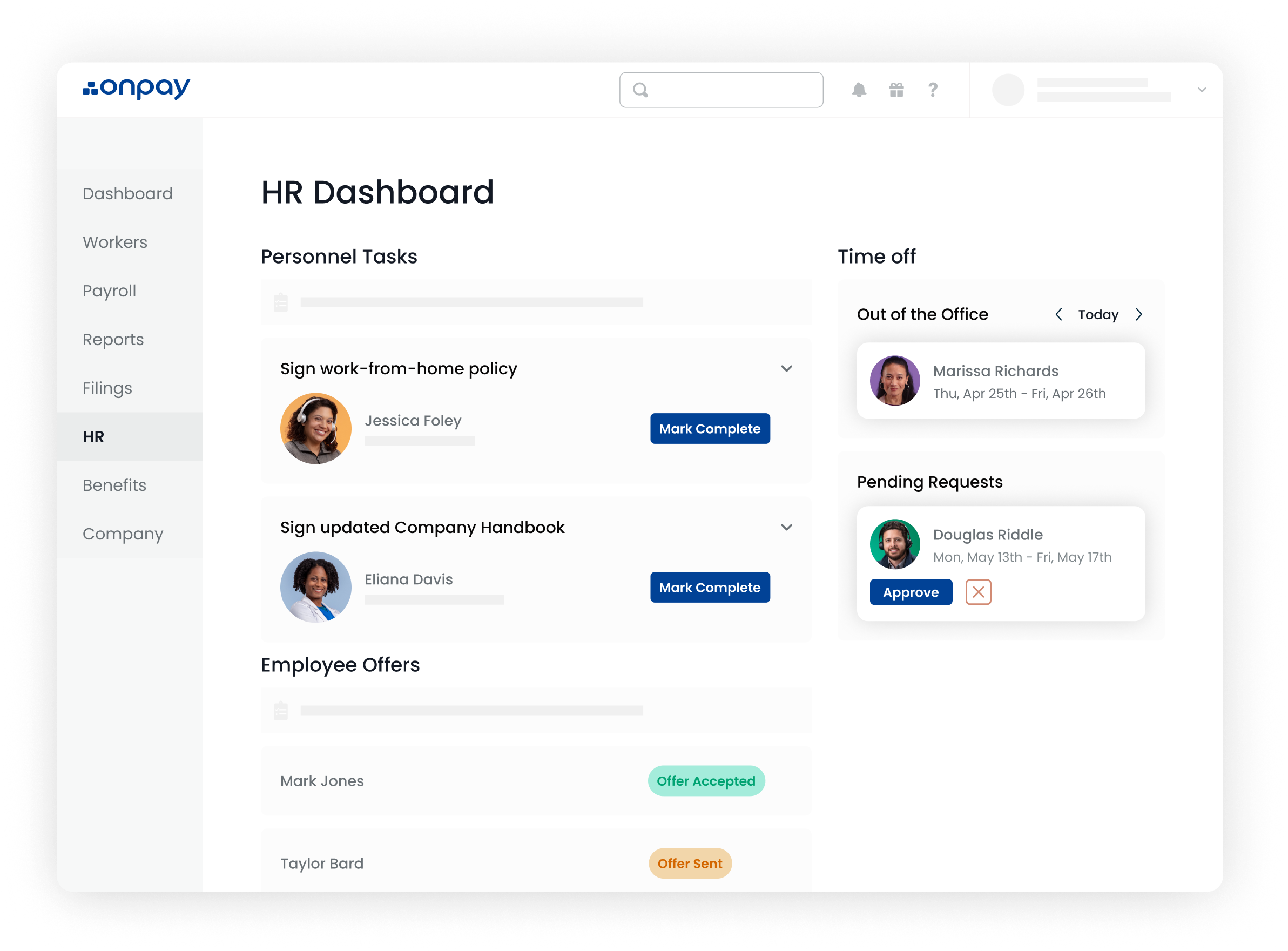 OnPay cloud-based HR and payroll solution