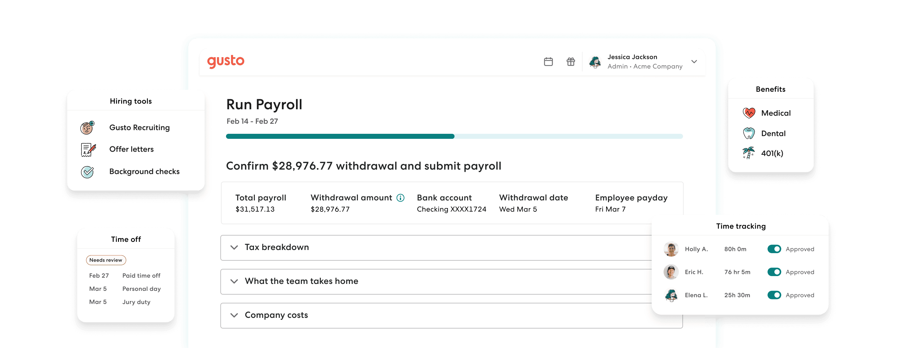 Gusto: Online payroll & HR solutions