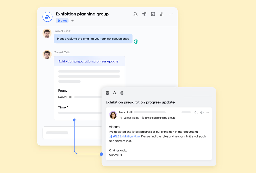 You can share external emails to internal groups in real time