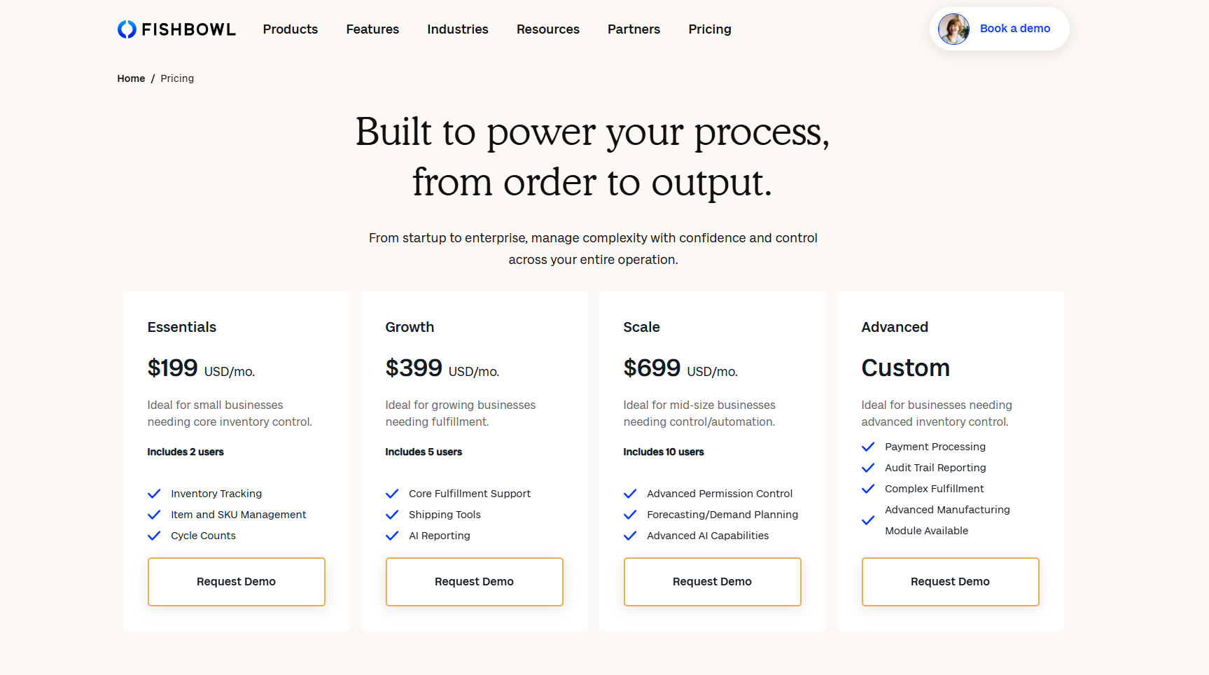 Fishbowl Inventory pricing