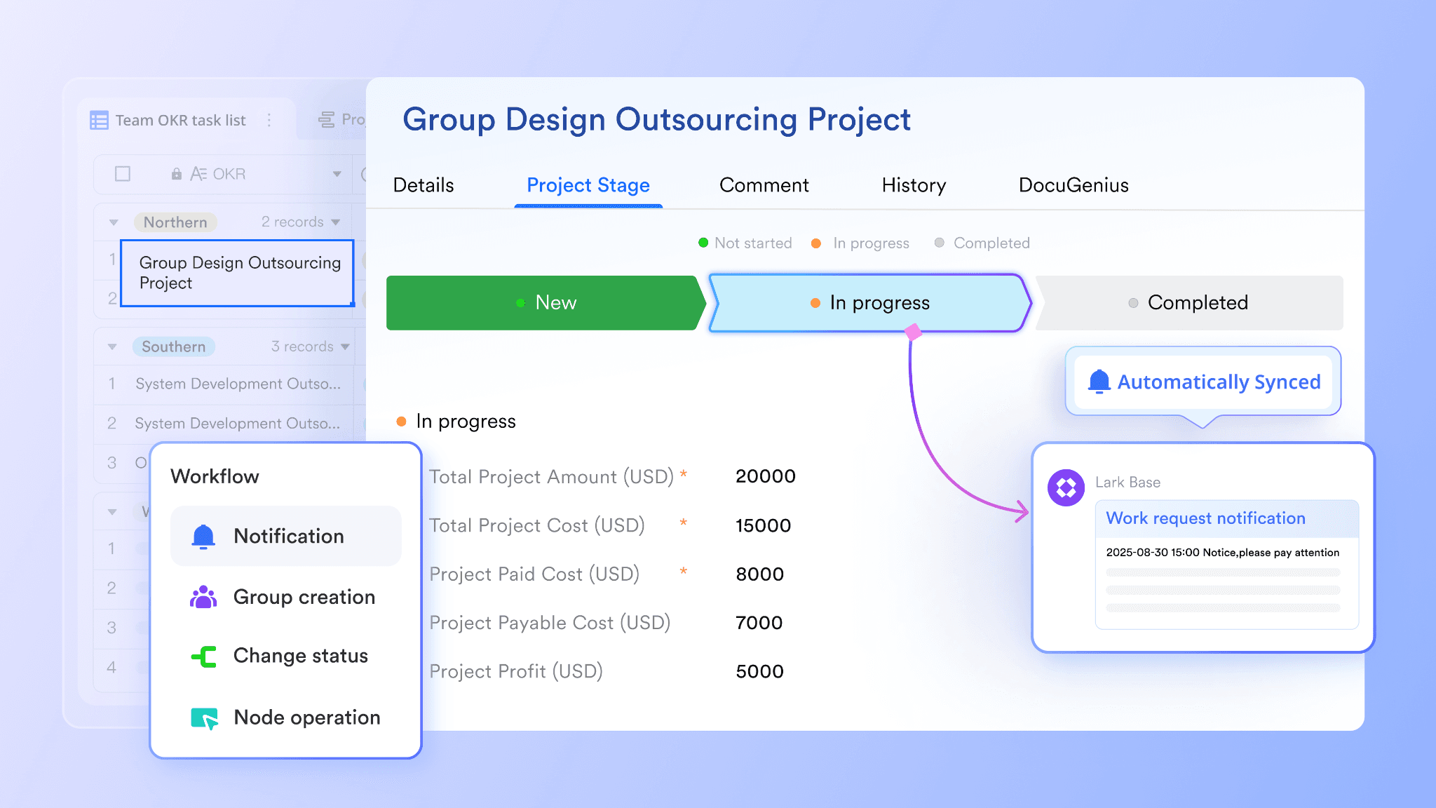 Lark's customizable no-code workflow automation
