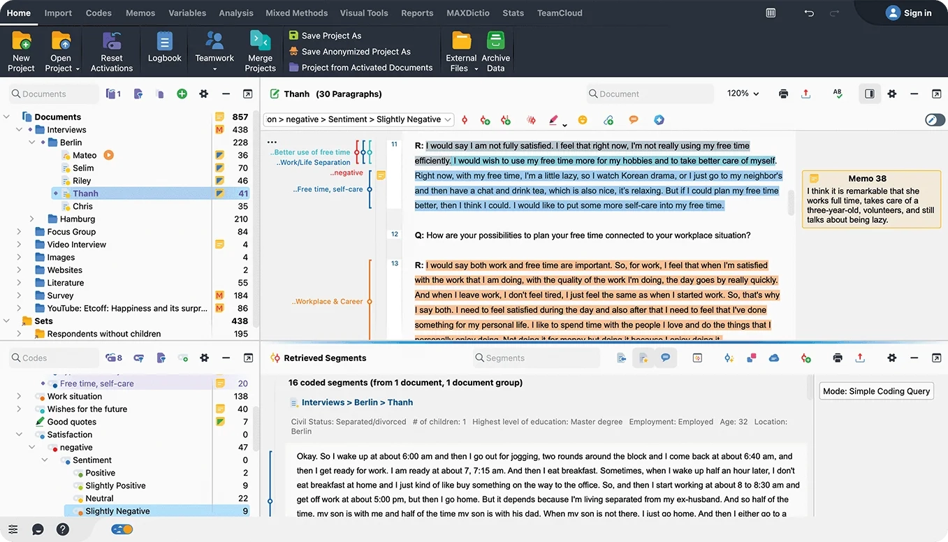 Transcription in MAXQDA