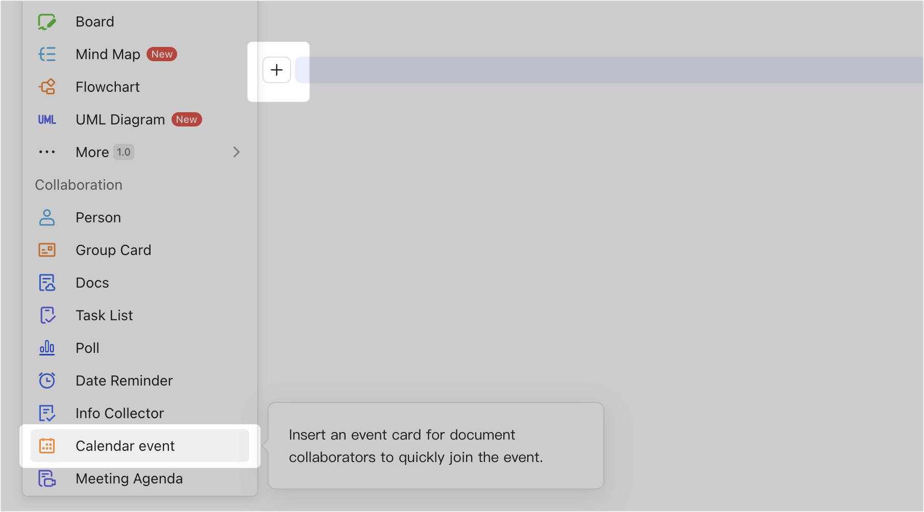 Insert event cards in Docs