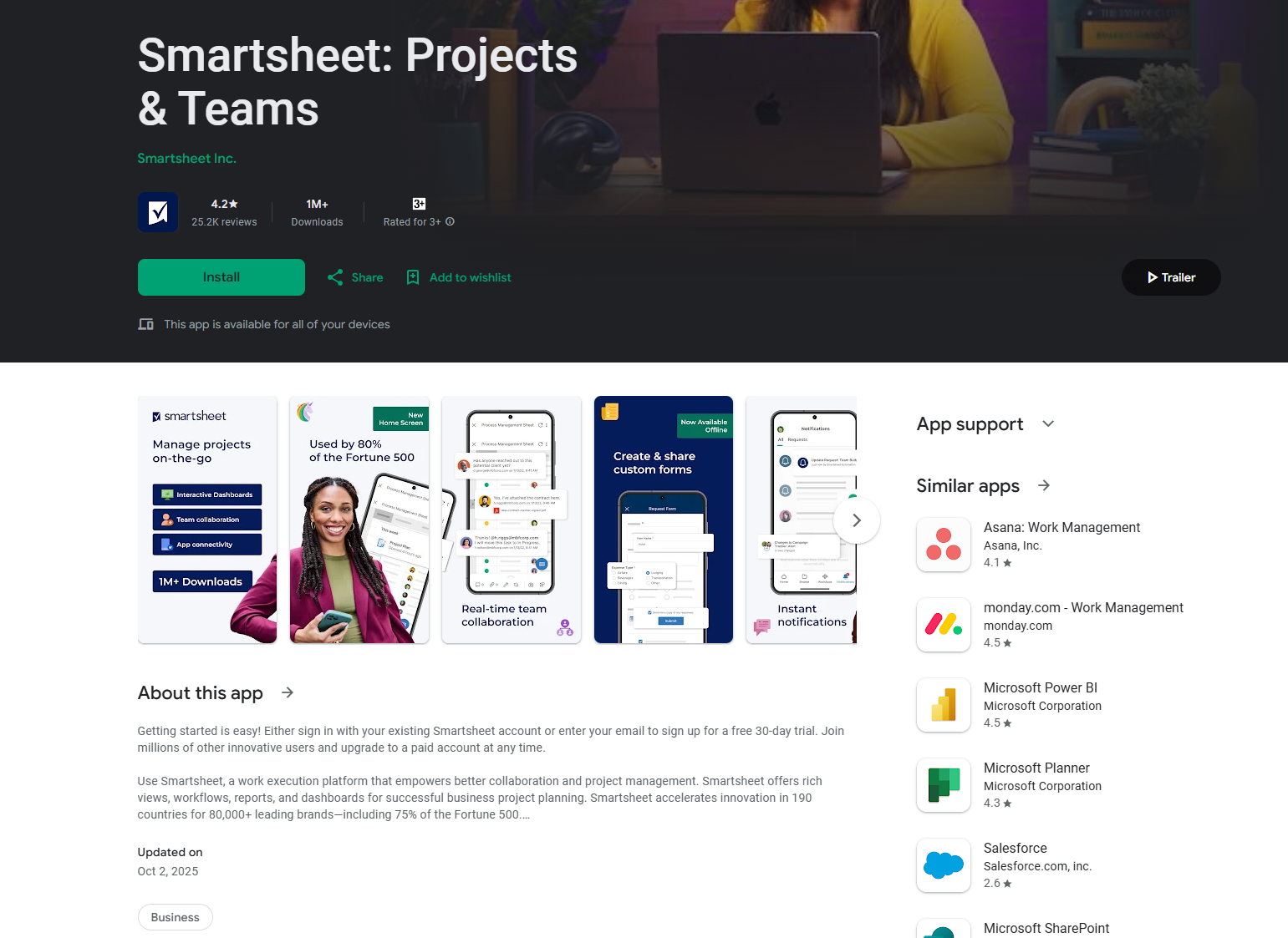 Smartsheet for spreadsheet-style project tracking