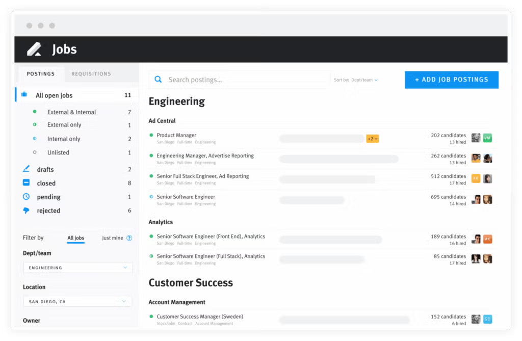 Lever is an applicant tracking system with recruitment CRM