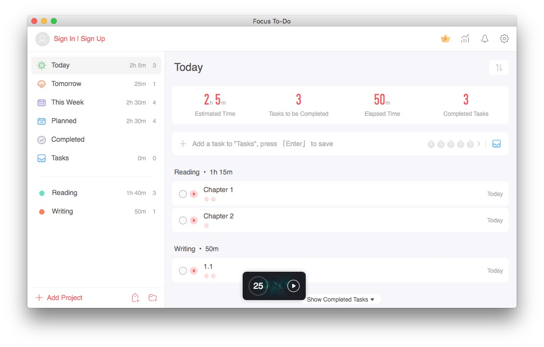 Focus To-Do is a pomodoro and focus timer app
