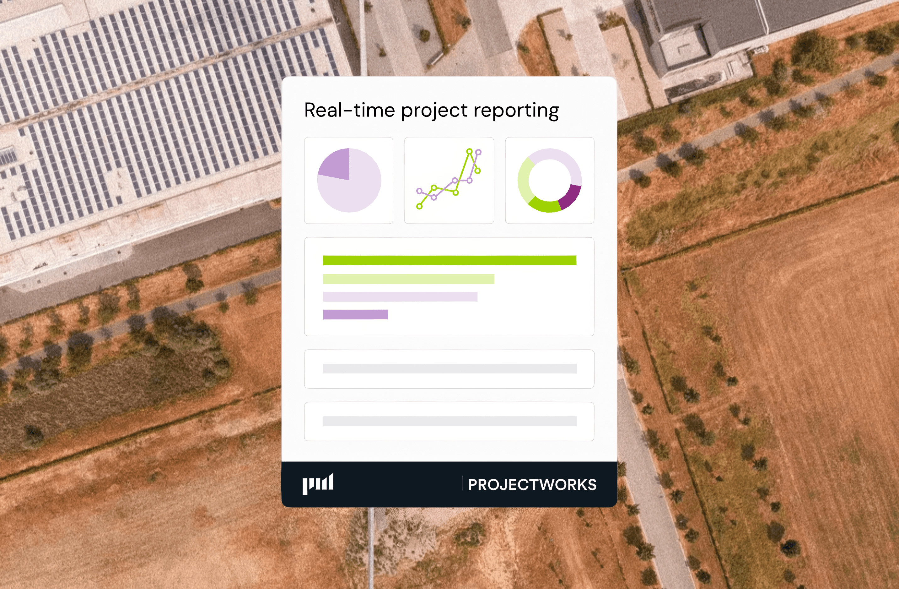 Projectworks's real-time project reporting interface with charts