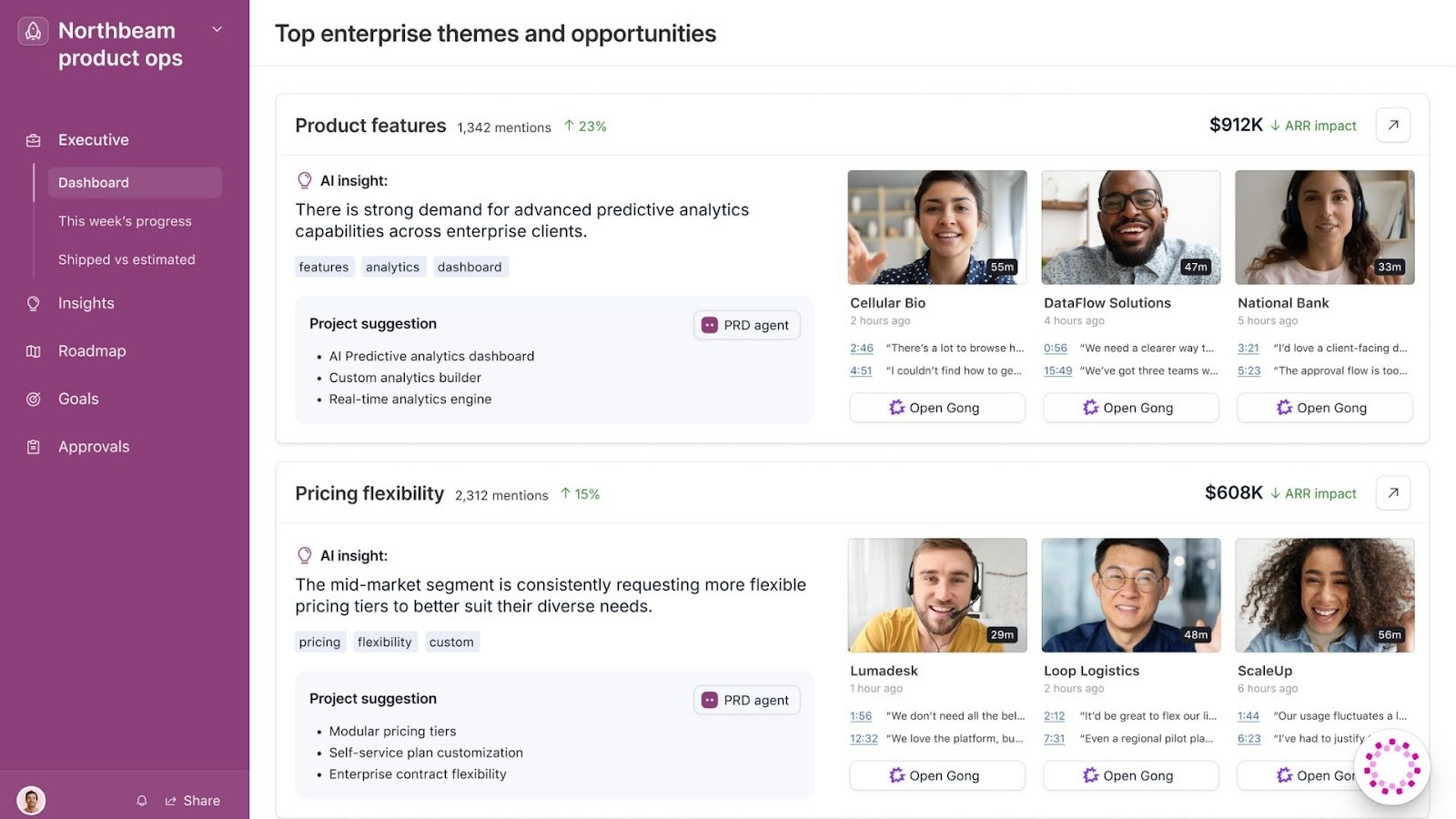 Airtable's database dashboard for enterprise workflows