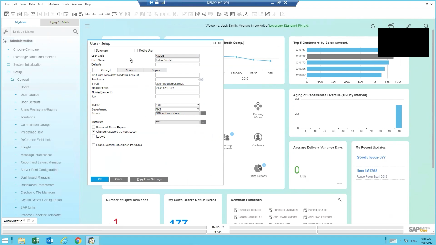 SAP Business One accounting and business management tool