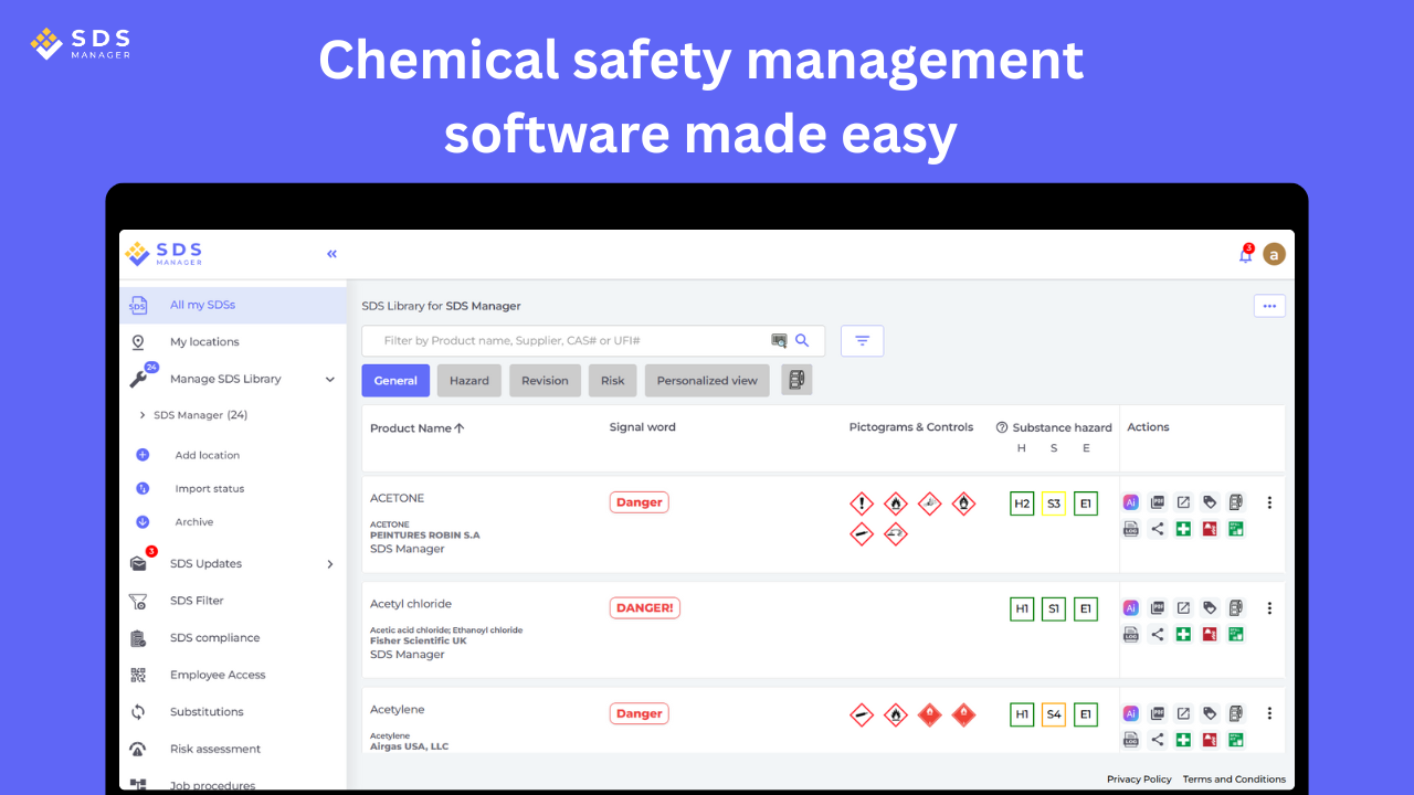 SDS Manager: Chemical safety documentation management software