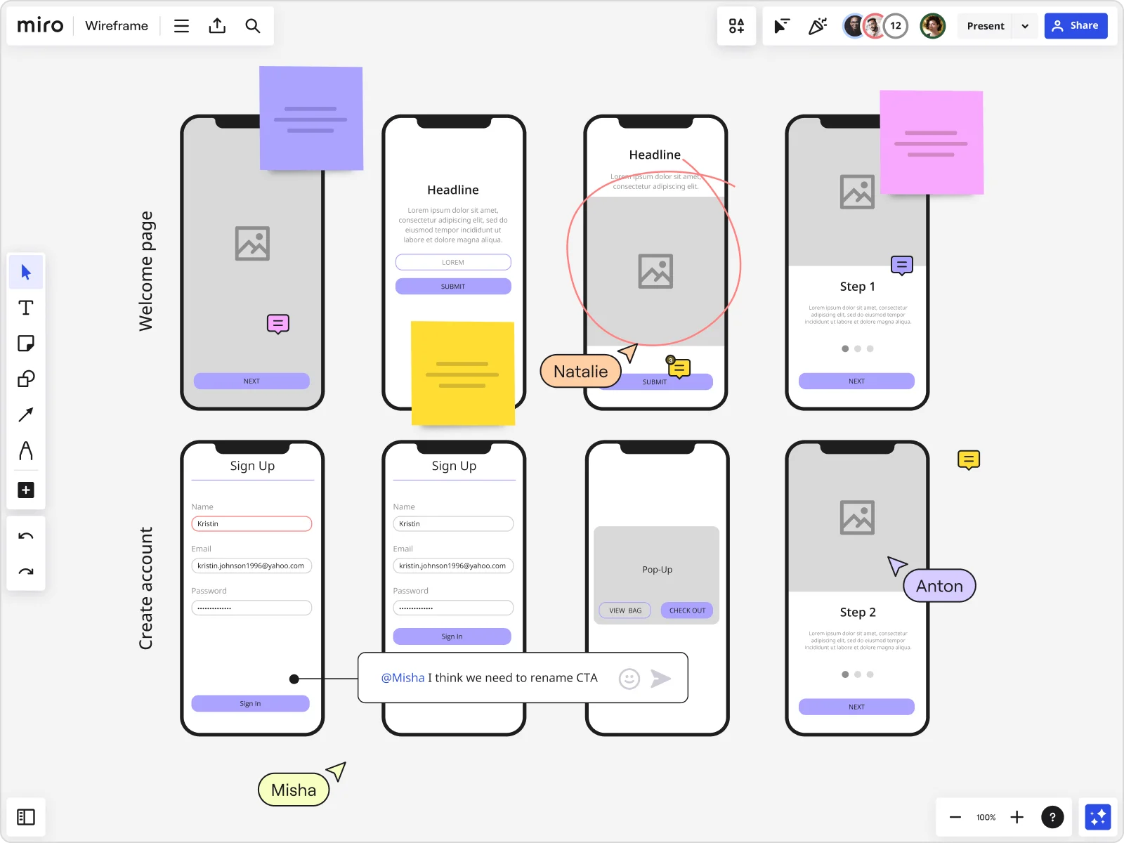 Miro Wireframing