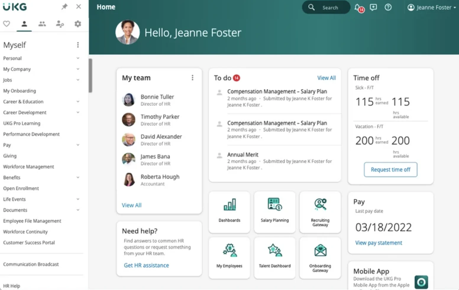 UKG Pro is a workforce and talent management platform for enterprises