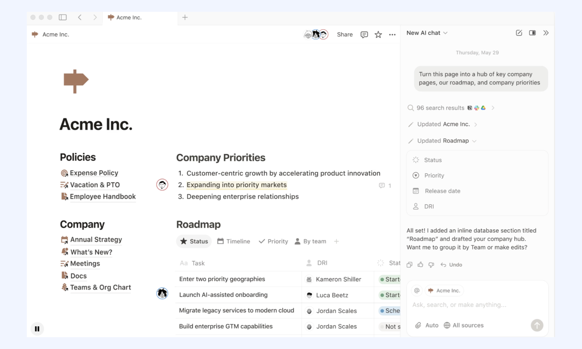 Notion is a flexible cloud workspace