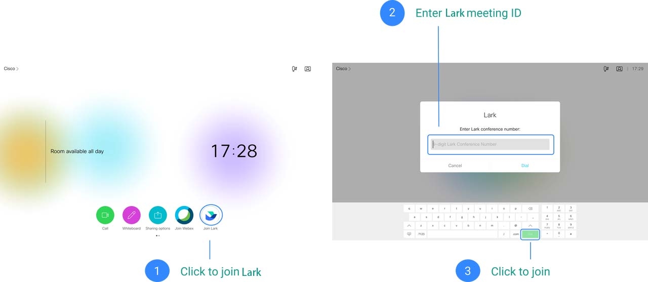 Admin | Use the Cisco touchscreen control unit