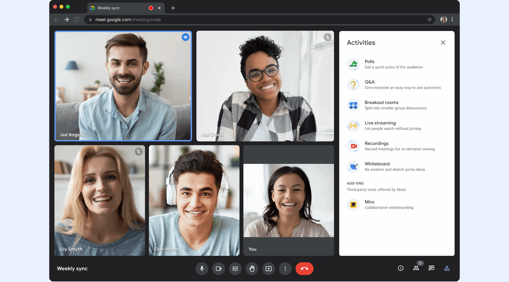 Grid View for Google Meet