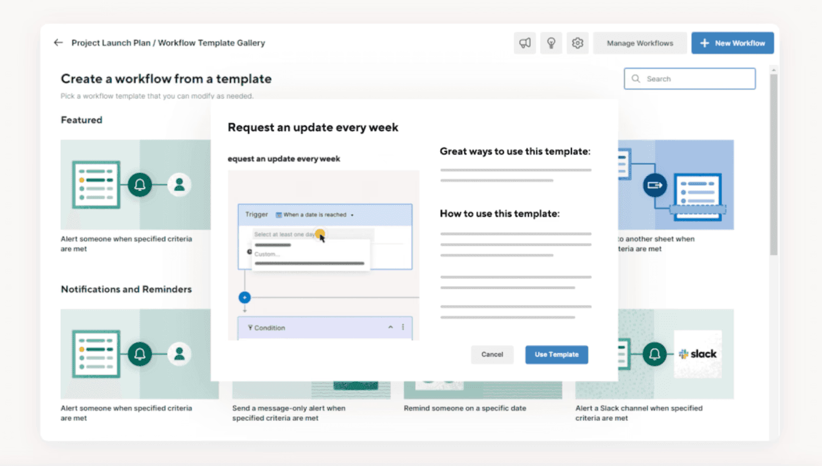 An image that displays Smartsheet