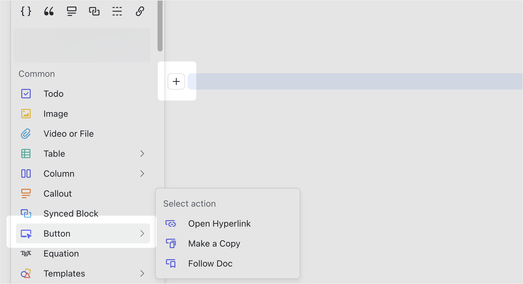 Insert a button in Docs