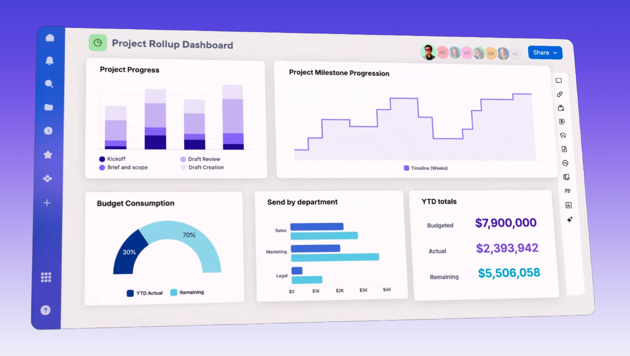 Smartsheet's project management interface