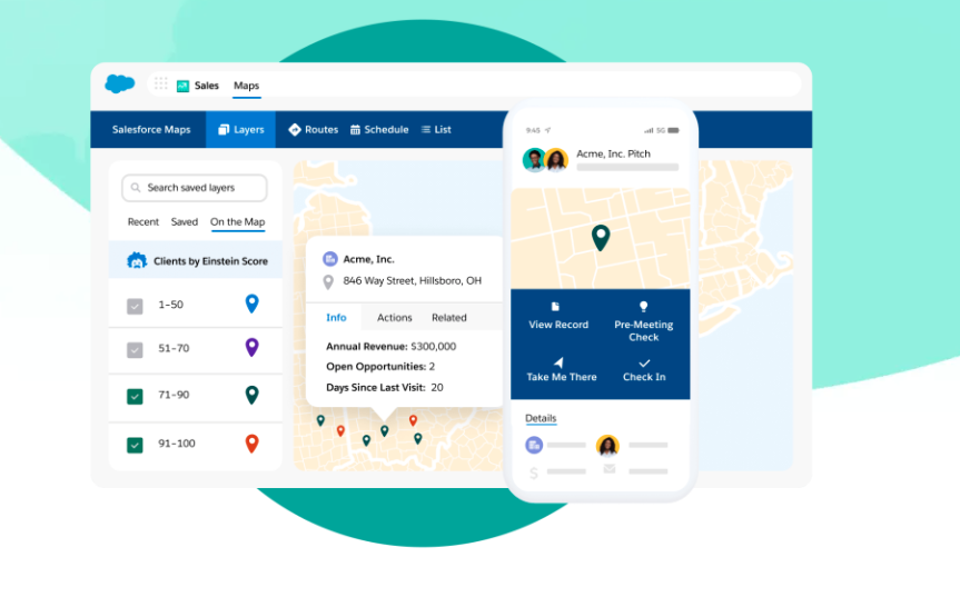 Salesforce Maps supports relationship mapping