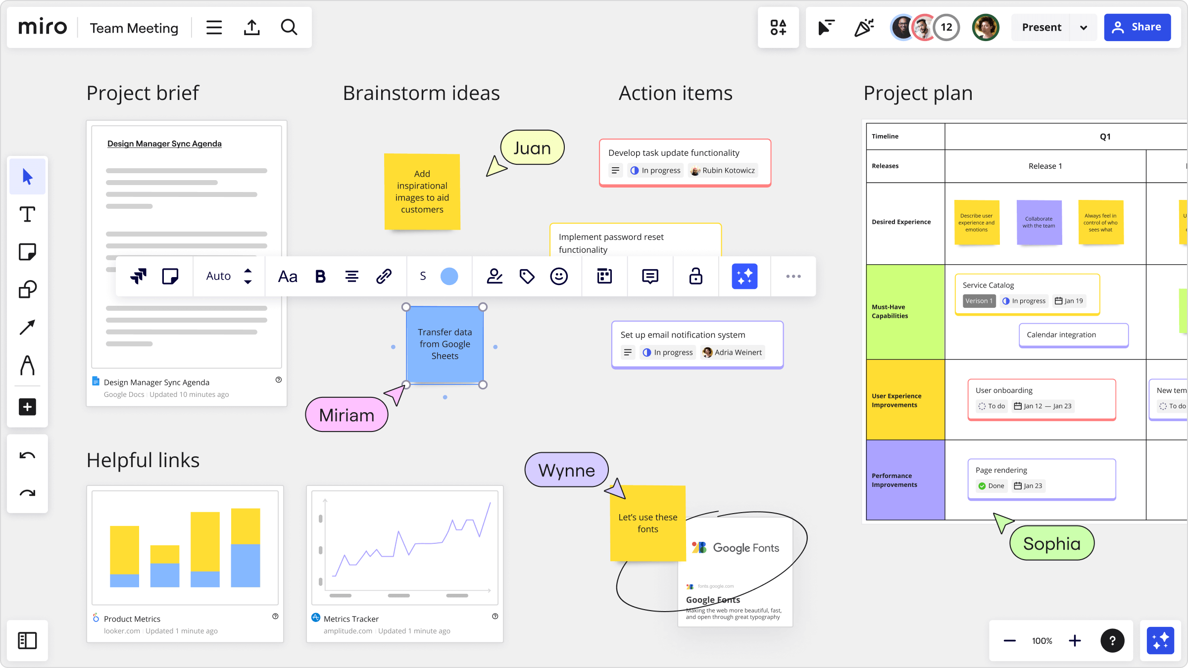 Miro for online whiteboard for creative and remote collaboration