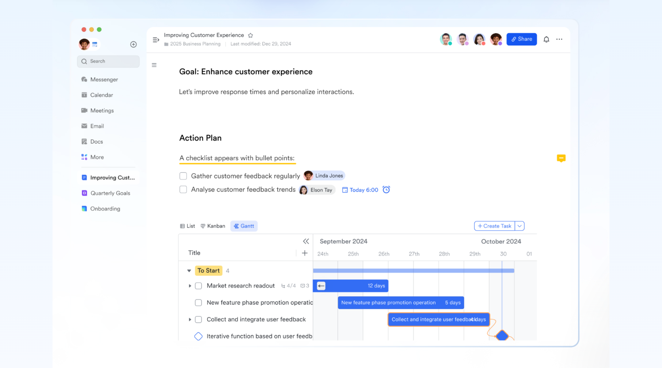 Dynamic Lark Doc with embedded project trackers