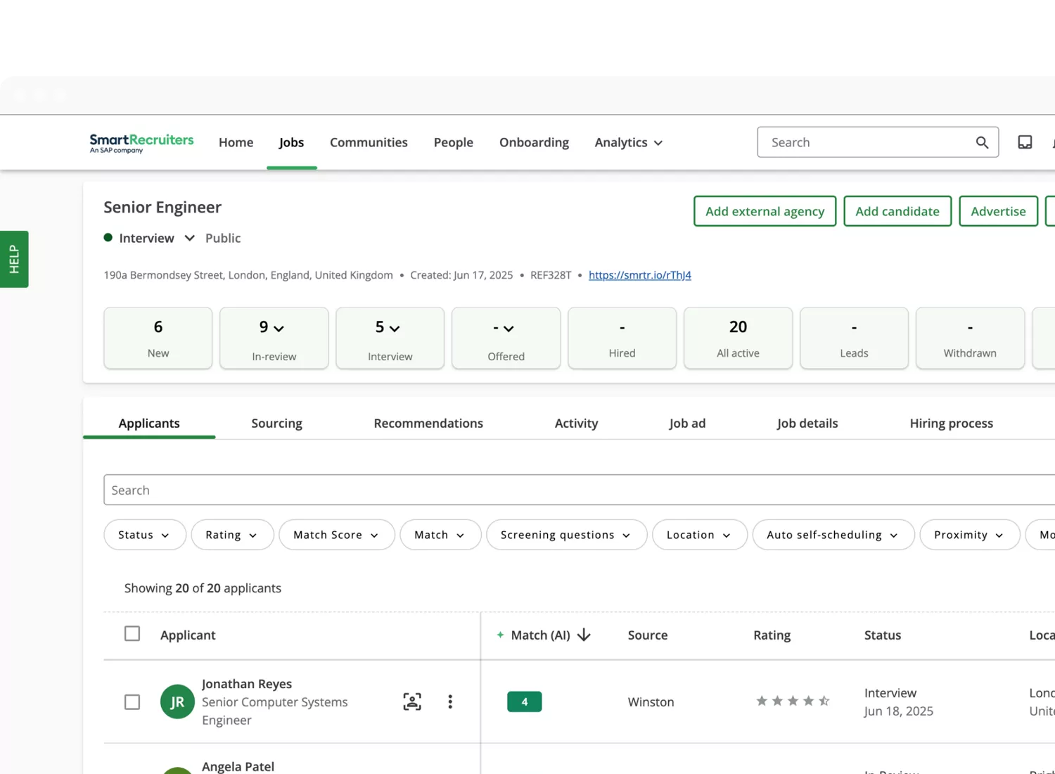 Smart recruiters for SAP success factors