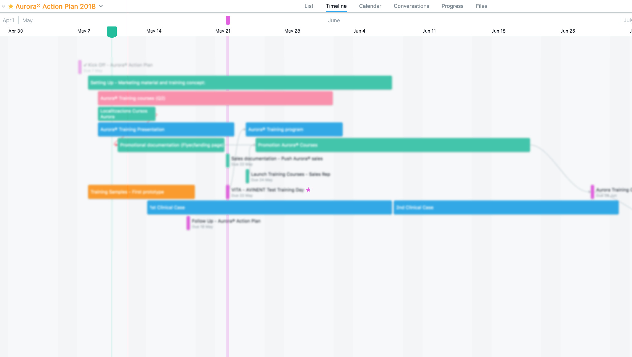 Asana for task and milestone tracking