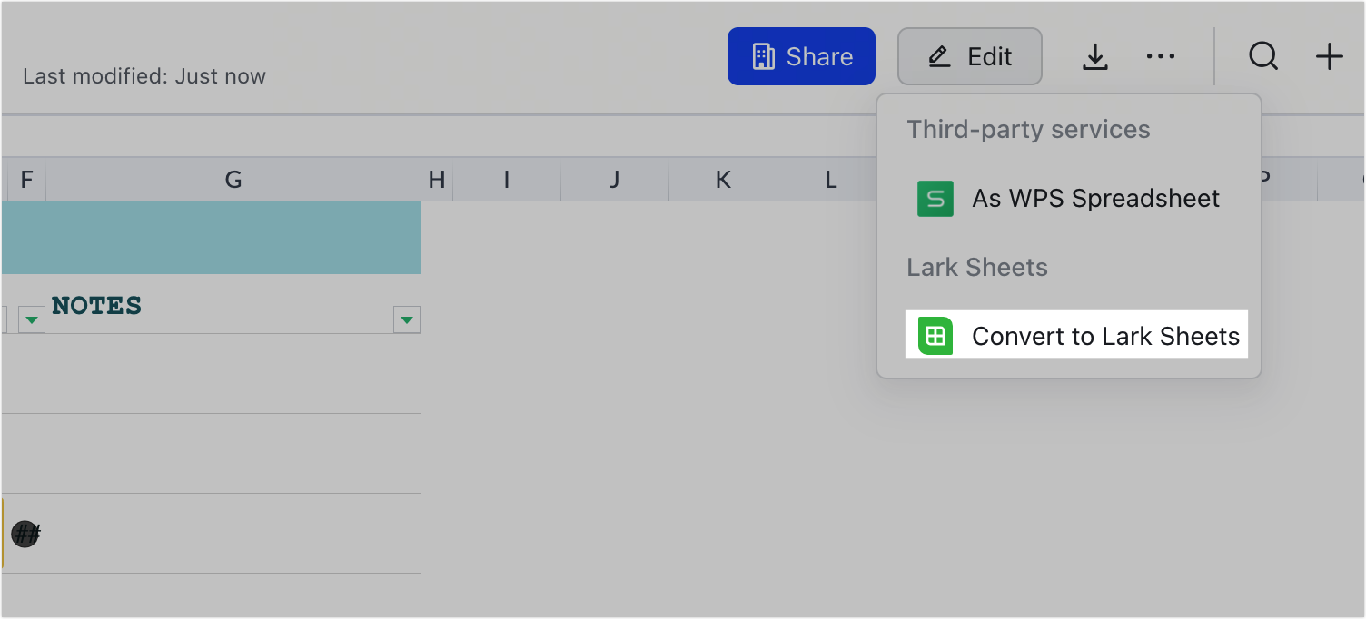 Nhập và chuyển đổi tập tin Excel hoặc CSV thành Sheets