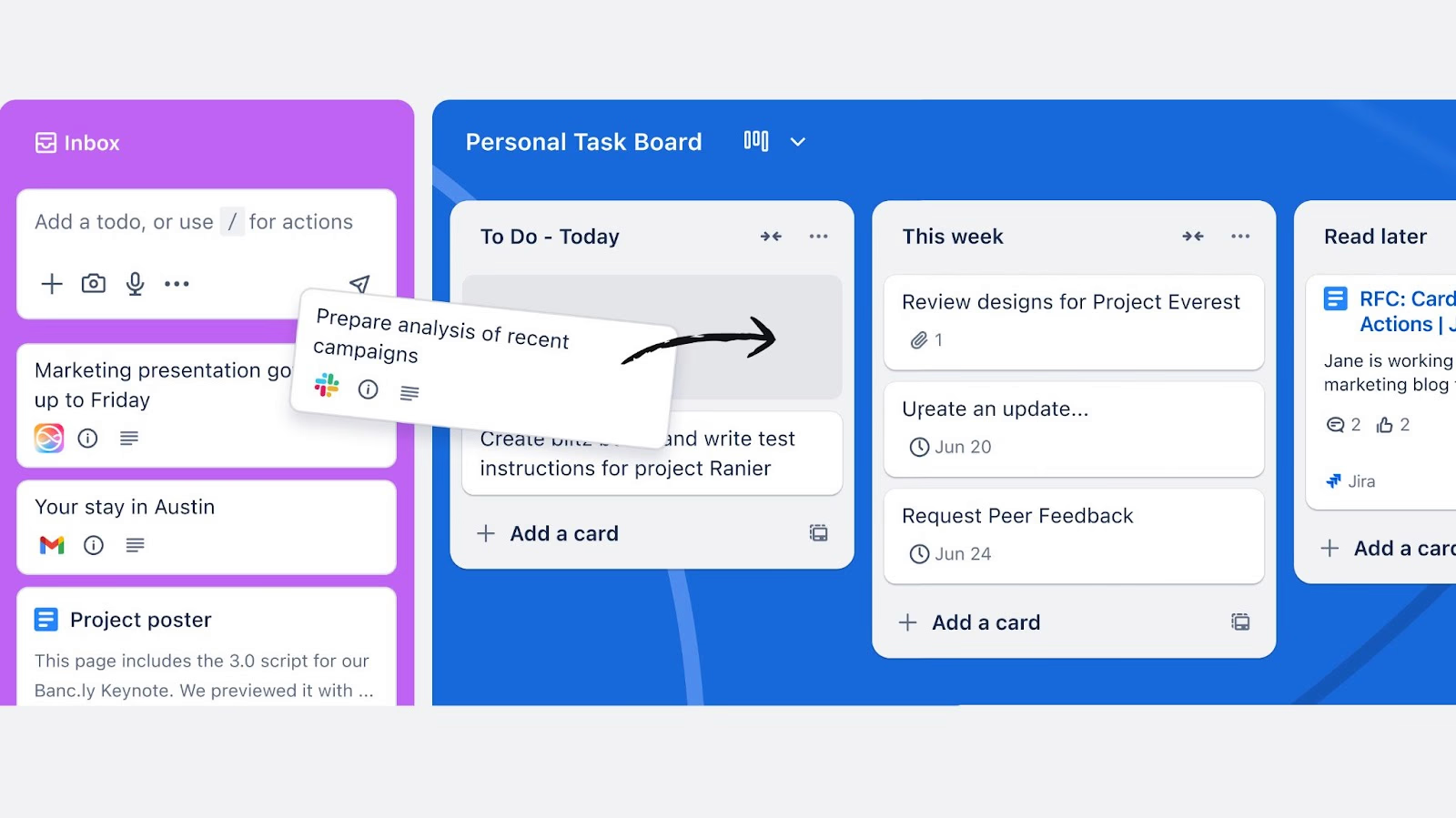 Trello’s card-based task board for team project organization.
