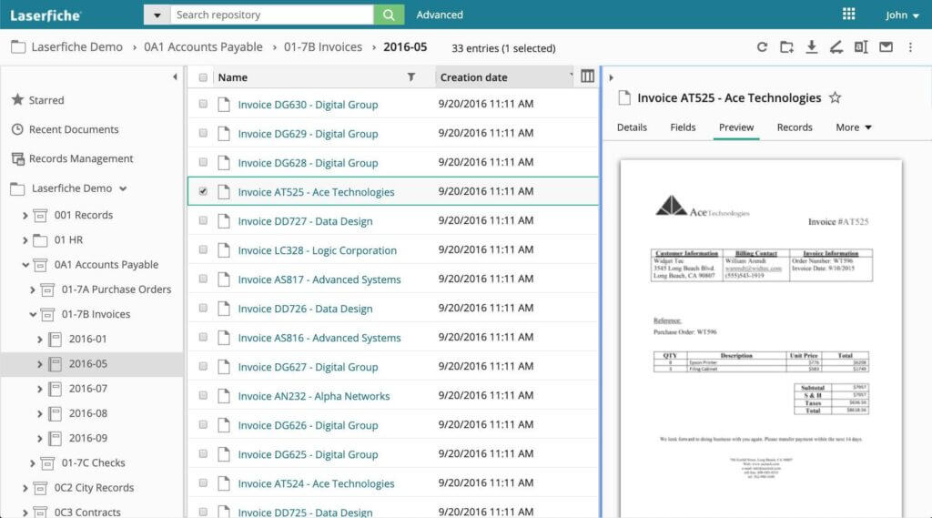 Laserfiche: Records management platform