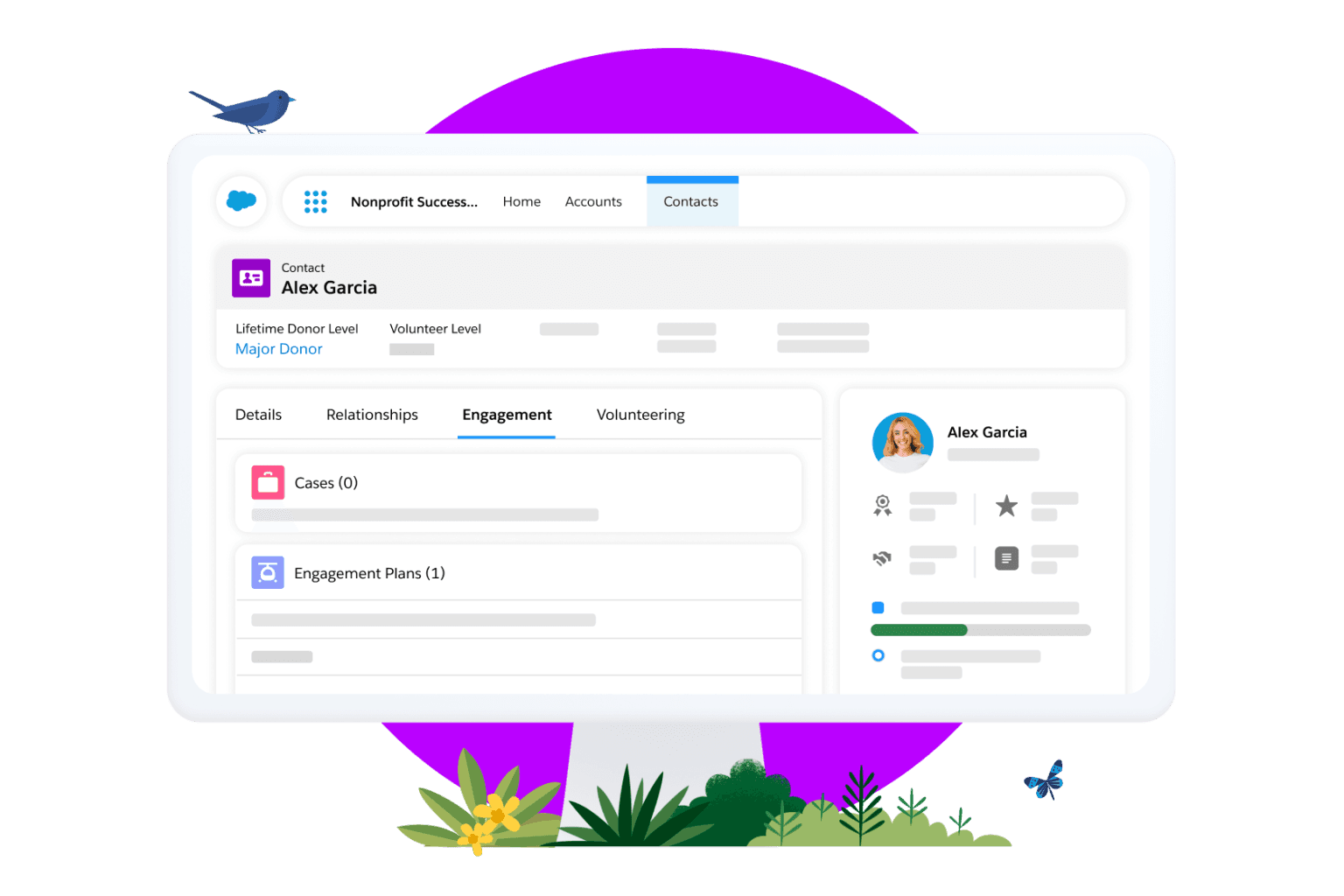 Interface of Salesforce’s Nonprofit Success Pack