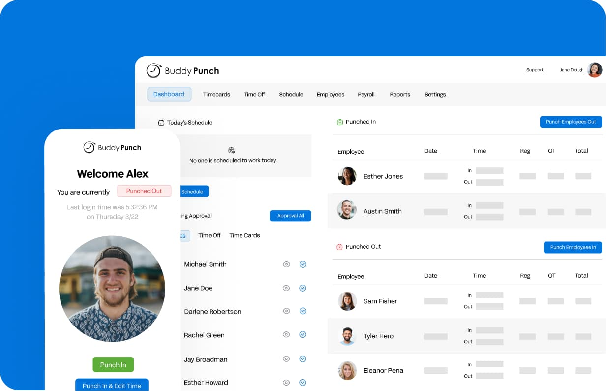 Interface of Buddy Punch,