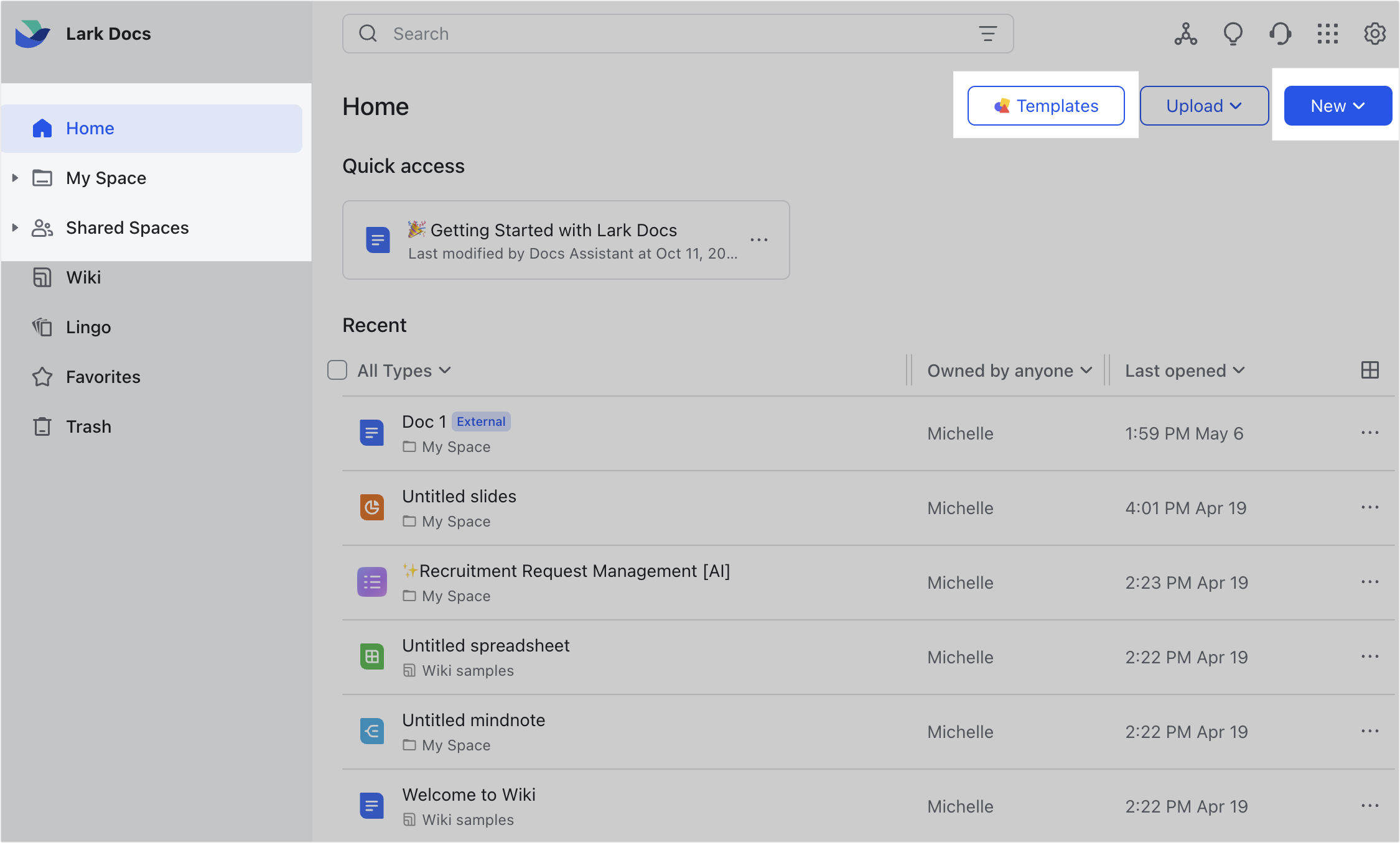 Lark Docs Template to  manage multiple projects