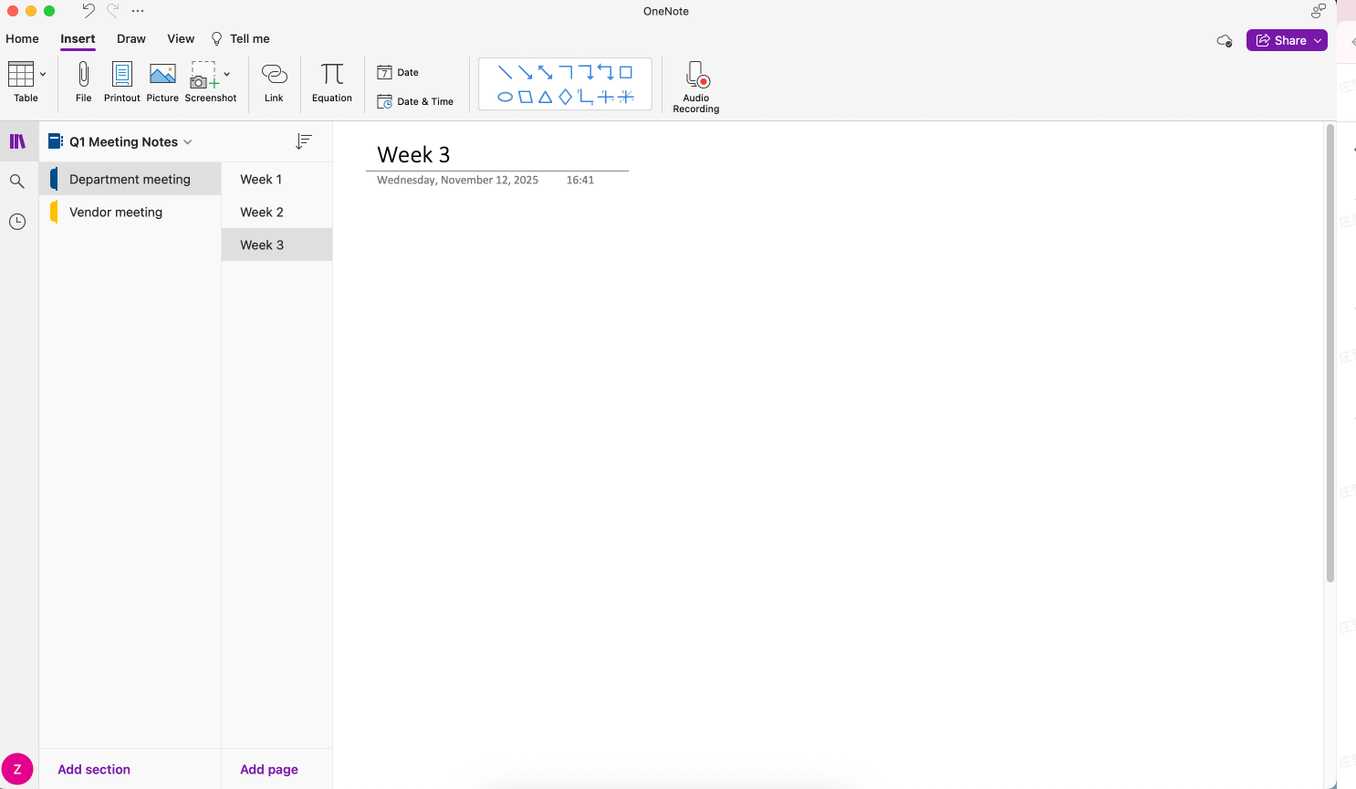 Create a central hub for meetings and discussions in OneNote